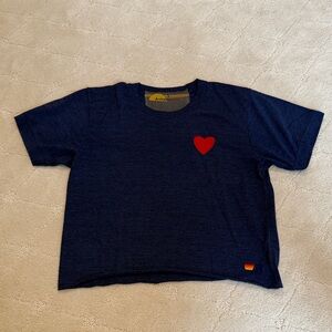 Aviator Nation Navy Tee with Red Heart